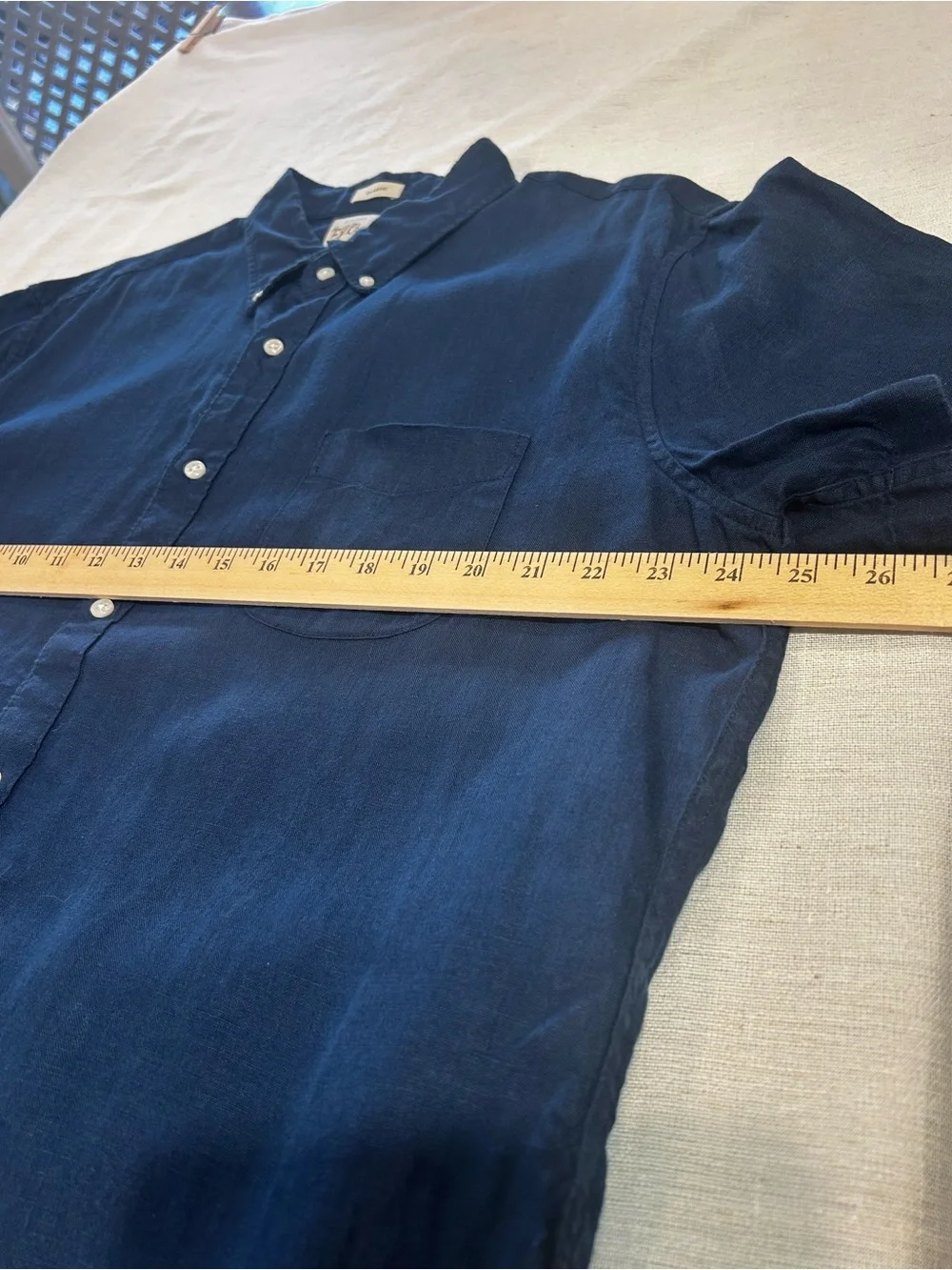 J.Crew Baird McNutt Irish Linen Short-Sleeve Button-Down Shirt – Blue / XL